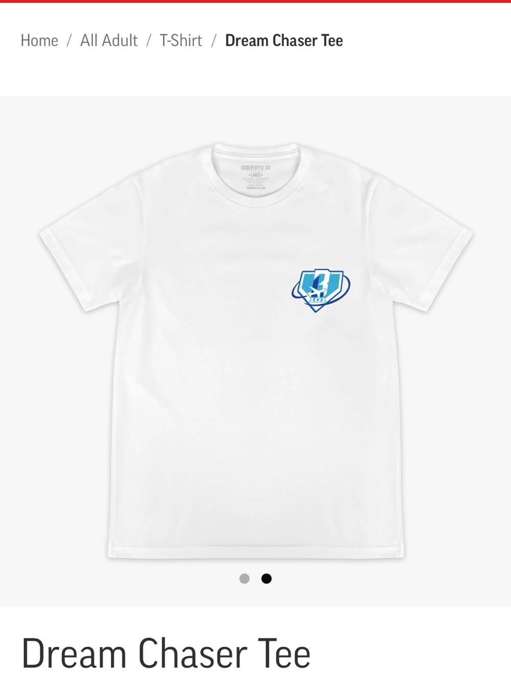 Youth White Short-Sleeve Tee with Blue Shield Graphic - Picture 6 of 8